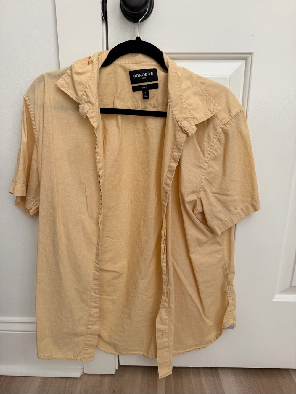 Bonobos Men's Short-Sleeve Button Down Shirt in Light Peach